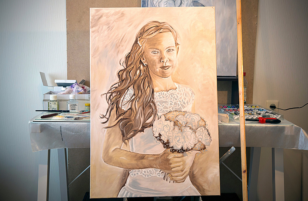 Underpainting ... I started to study oil painting. Now I wait while it dries. Tauno Erik