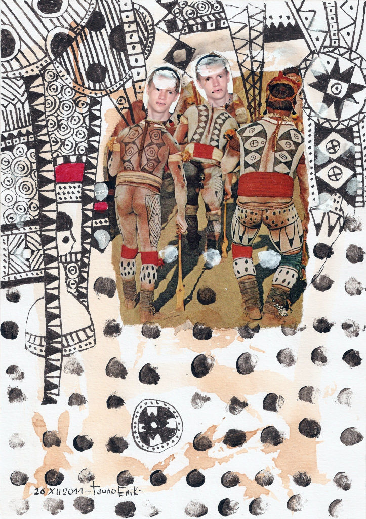 Abstrack Men. Collage on paper. Tauno Erik