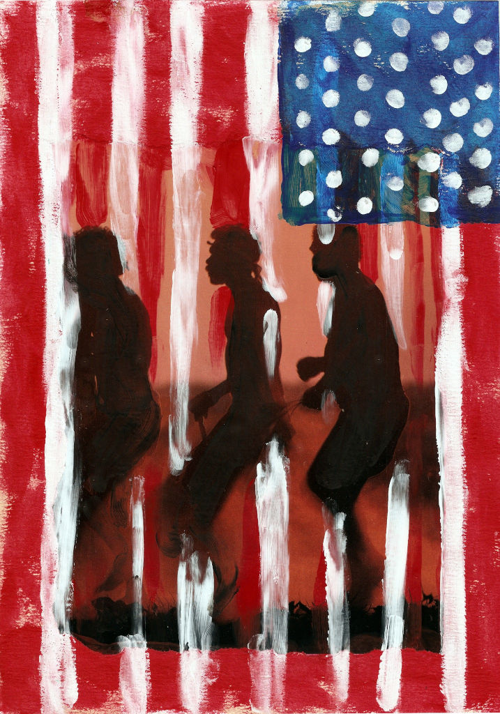 Flag. Collage on paper. Tauno Erik