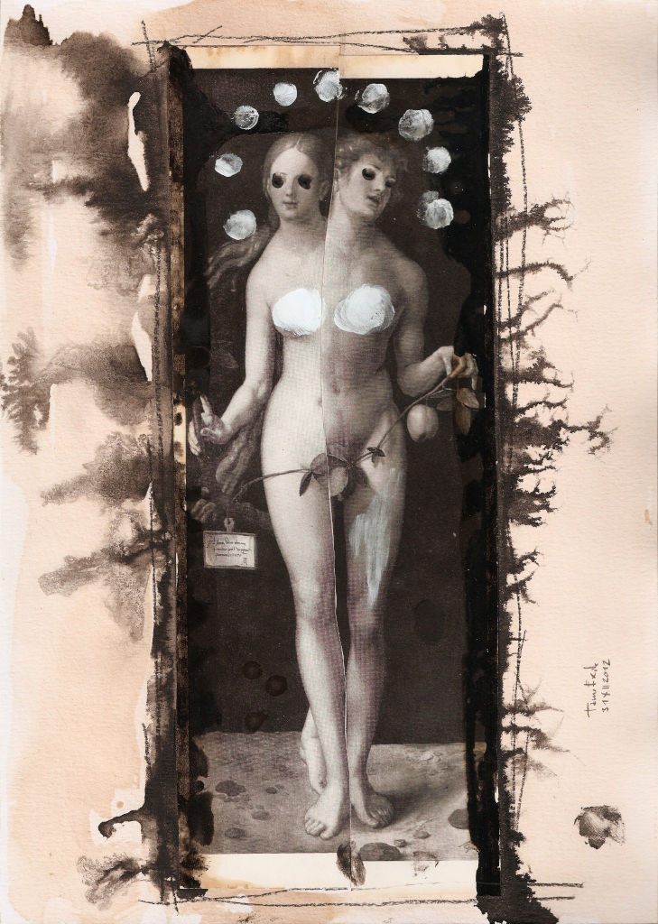 Creating Human. Collage on paper. Tauno Erik