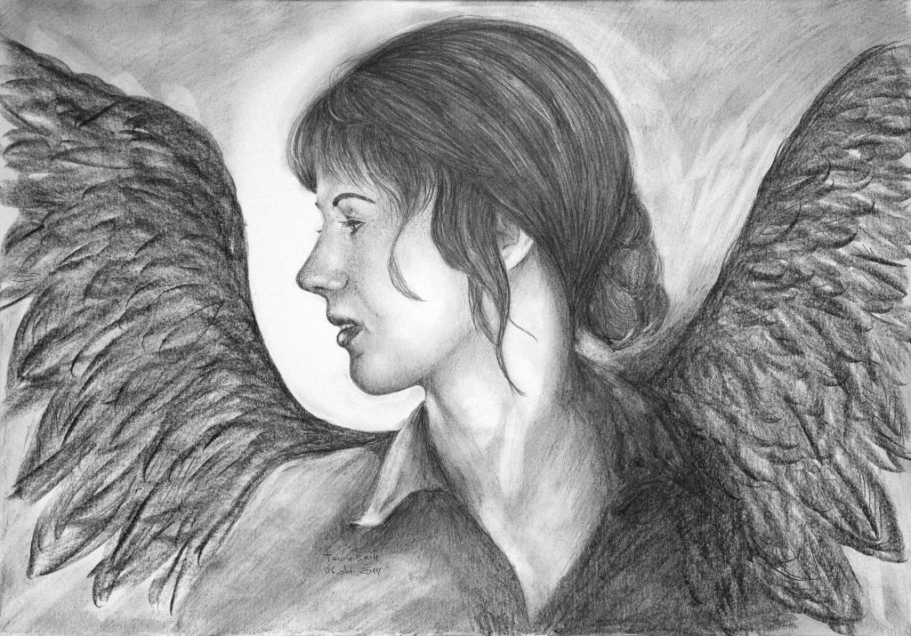 Ingel. Pencil drawing on a3 paper. Tauno Erik