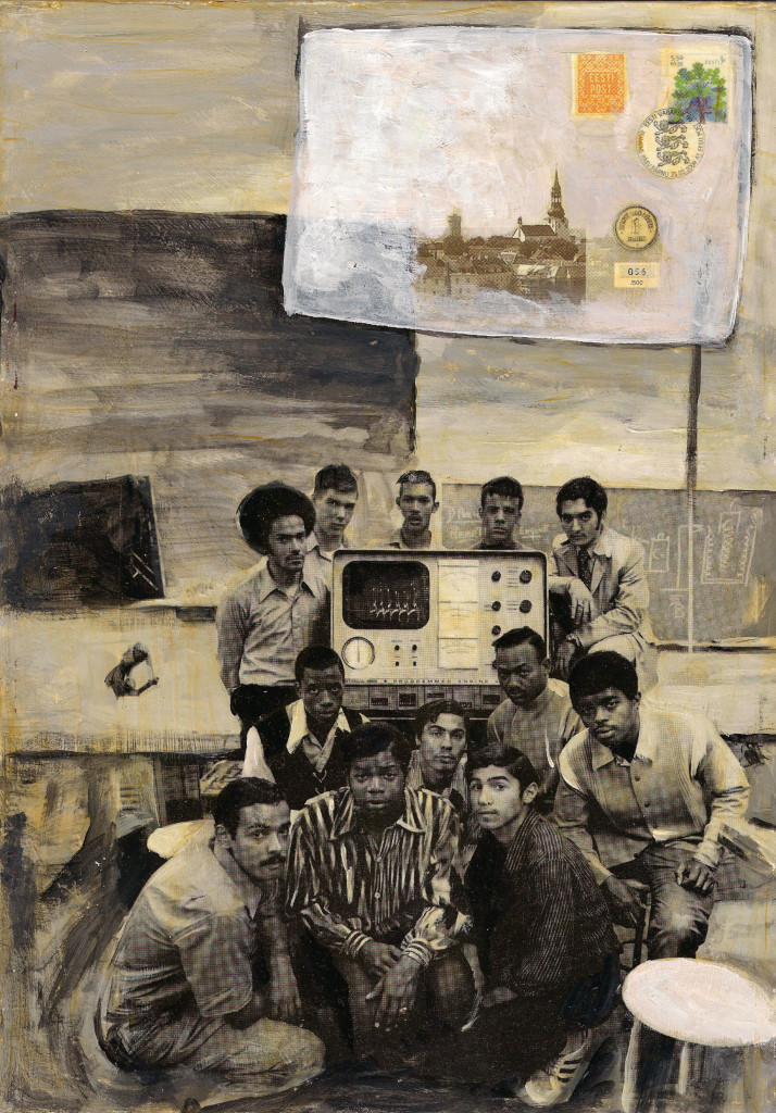 Kiri. Letter. Collage on wood. Tauno Erik