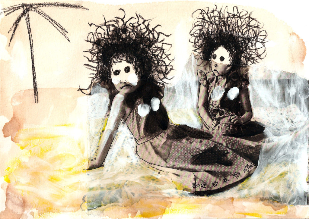 Summer Lovers. Collage on paper. Tauno Erik