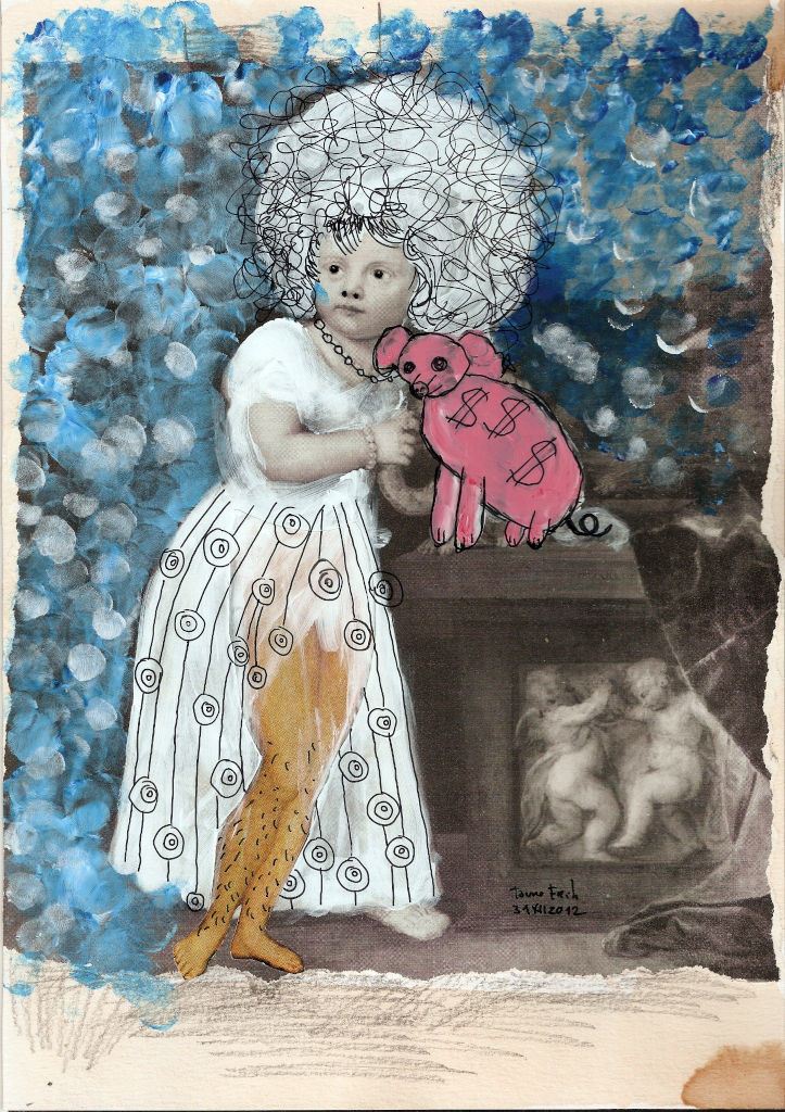 Pink Big. Collage on paper. Tauno Erik