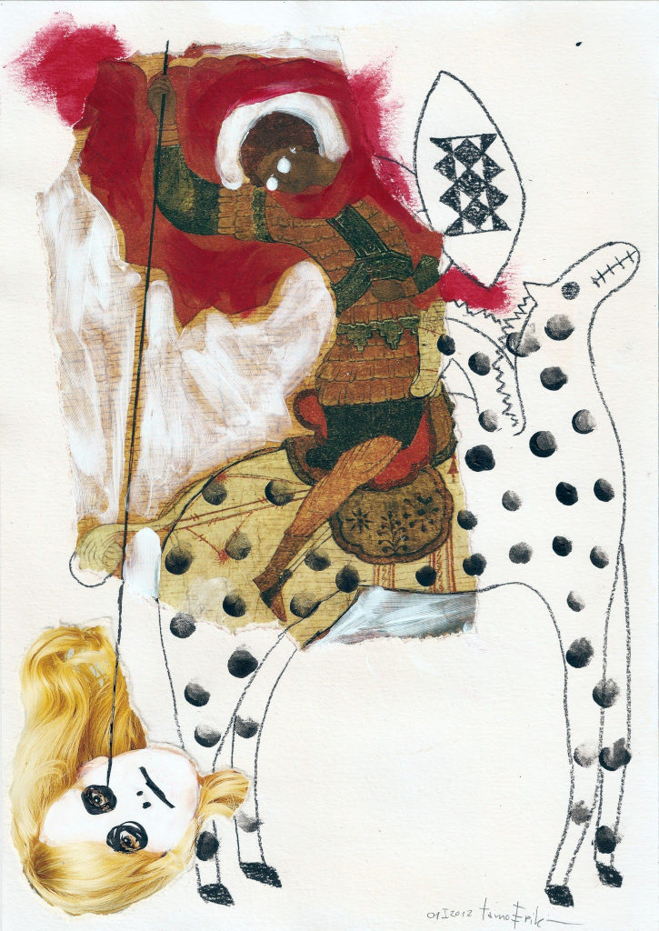 Püha Jürka. Collage on paper. Tauno Erik