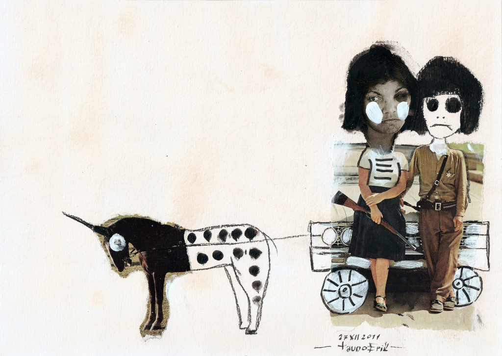 Sherif. Collage on paper. Tauno Erik