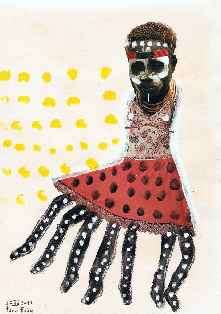 Tantsija. Dancer. Collage on paper. Tauno Erik