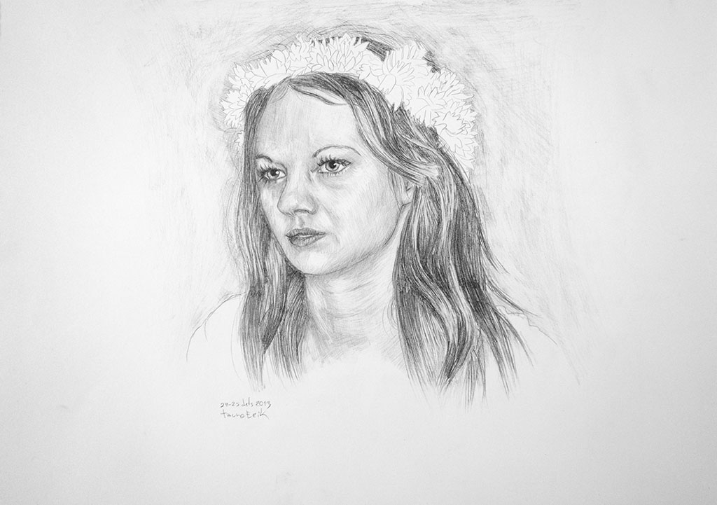 Girl with a flower crown. Tauno Erik