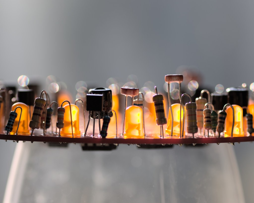 Pink PCB, circuit sculpture. 2022 Tauno Erik