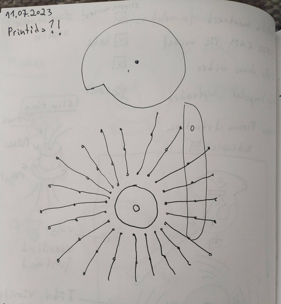 Tauno Erik Person detector electronic sculpture sketch