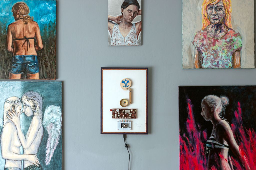 Tauno Erik Person detector electronic sculpture on the wall