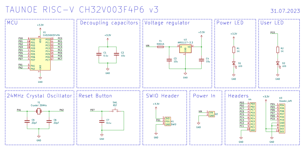 CH32V003F4P6 Board schematic